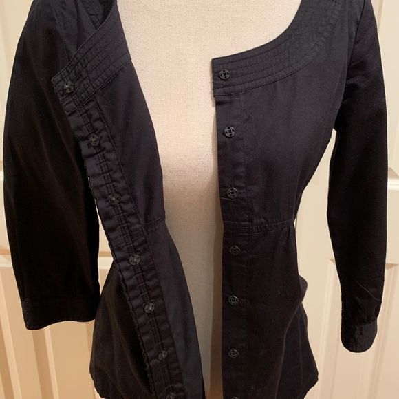 Old Navy Black Push Button Down Size XSmall - Picture 8 of 13